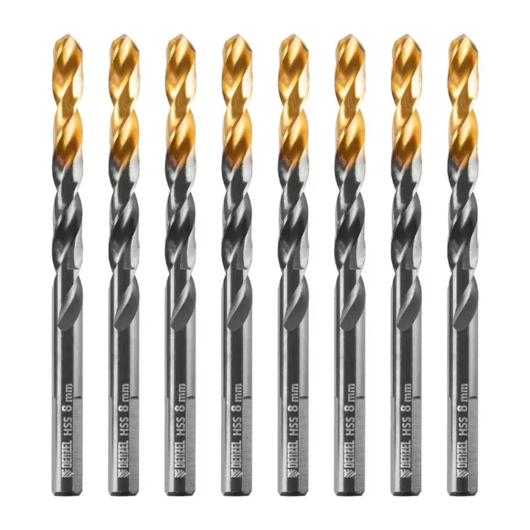 Сверло по металлу, 8 мм, HSS-Tin, Golden Tip, 8 шт. Denzel 717219 купить в Нягани