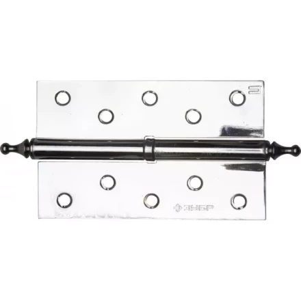 Петля дверная разъемная ЗУБР &quot;ЭКСПЕРТ&quot;, 1 подшипник, цвет хром (CP), правая, с крепежом, 125х75х2,5мм, 2 шт 37605-125-2R купить в Нягани