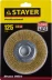 STAYER &quot;PROFESSIONAL&quot;. Щетка дисковая для УШМ, витая стальная латунированная проволока 0,3мм, 125ммх22мм 35122-125 купить в Нягани