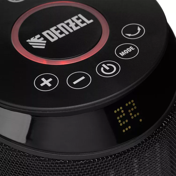 Тепловентилятор керамический Denzel DTFC-2000X, 2 кВт, wi-fi, пульт, динамик, вращение, 3 реж. 96426 купить в Нягани