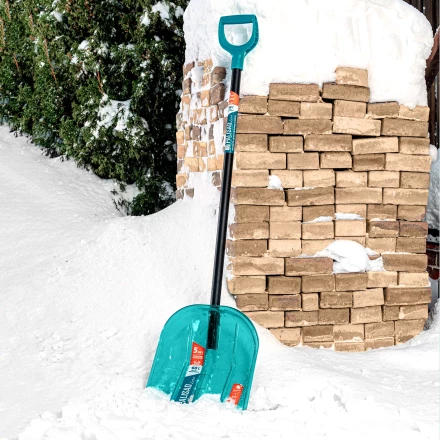 Лопата для уборки снега поликарбонат Palisad 61691, 340х385х1340 мм, алюминиевый черенок, LUXE купить в Нягани