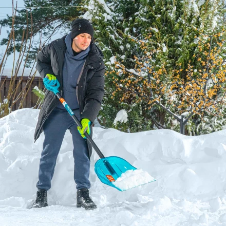 Лопата для уборки снега поликарбонат Palisad 61691, 340х385х1340 мм, алюминиевый черенок, LUXE купить в Нягани