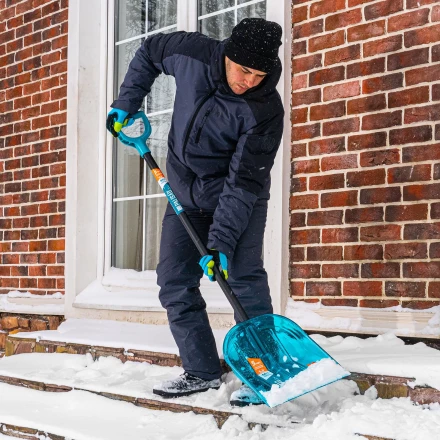 Лопата для уборки снега поликарбонат Palisad 61691, 340х385х1340 мм, алюминиевый черенок, LUXE купить в Нягани