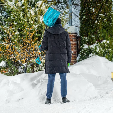 Лопата для уборки снега поликарбонат Palisad 61691, 340х385х1340 мм, алюминиевый черенок, LUXE купить в Нягани