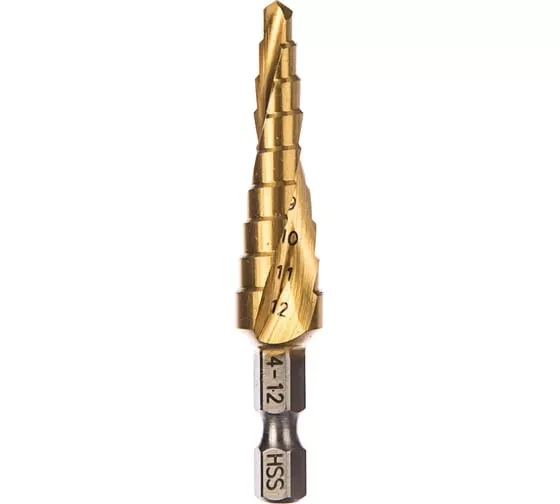 Сверло ступенчатое HSS-TiN с спиральным желобком, 4-12x65, 1/4" (Makita D-40179) купить в Нягани