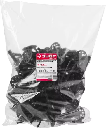 Дюбель ЗУБР для изоляционных материалов полипропиленовый, нейлоновый стержень, 10 x 120 мм, 300 шт 4-301505-10-120 купить в Нягани