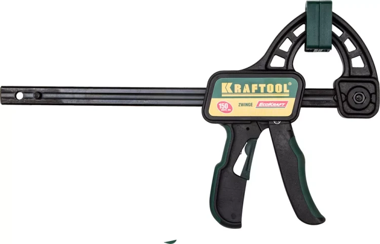 Струбцина "EcoKraft" ручная пистолетная, KRAFTOOL 32226-15, пластиковый корпус, 150/350мм, 150кгс 32226-15 купить в Нягани