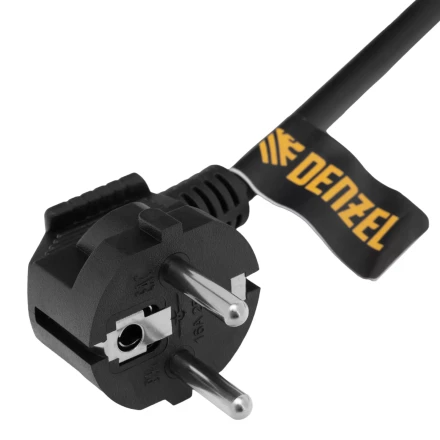 Шнур сетевой Denzel Energy Series, ПВС, 1,5 м, 3 x 1,5 мм, с неразборной вилкой, черный, 3 м, 37671 купить в Нягани
