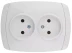 Розетка СВЕТОЗАР &quot;CITY LIGHT&quot; двойная в сборе, без заземления, цвет белый, 16А/~250В SV-54202-W купить в Нягани