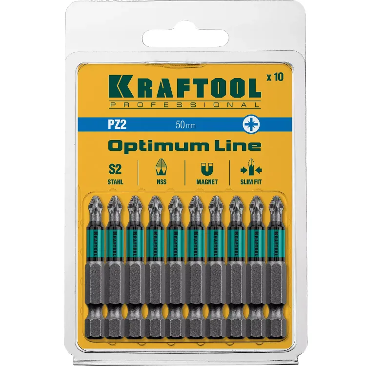 Биты KRAFTOOL OPTIMUM PZ 26124-2-50-10 купить в Нягани