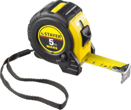 Рулетка STAYER &quot;PROFI&quot; &quot;MARS&quot;, обрезиненный корпус, утолщенное полотно, 5мх25мм 34131-05-25_z01 купить в Нягани