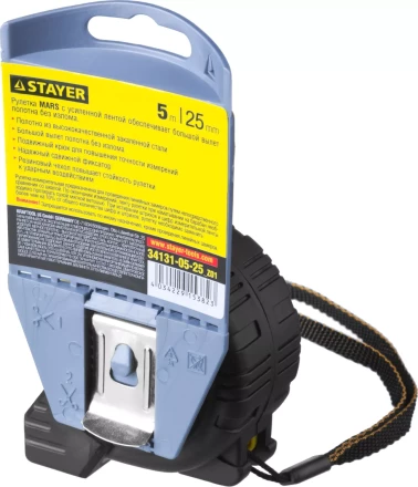 Рулетка STAYER &quot;PROFI&quot; &quot;MARS&quot;, обрезиненный корпус, утолщенное полотно, 5мх25мм 34131-05-25_z01 купить в Нягани