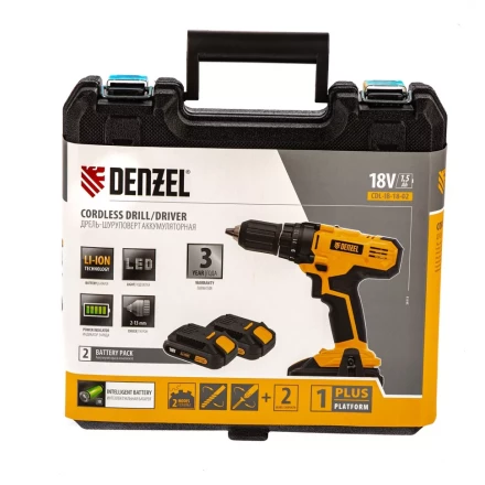 Дрель-шуруповерт аккумуляторная CDL-IB-18-02 Denzel 26113 купить в Нягани