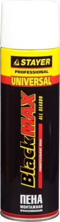 Пена &quot;BlackMAX&quot; монтажная, адаптерная, всесезонная, 500мл, STAYER 41130 купить в Нягани