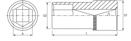 Головка торцевая глубокая 1/2&quot;DR 10 мм S04HD4110 Jonnesway 47233 купить в Нягани