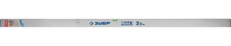 Правило-уровень ЗУБР "ЭКСПЕРТ", с ребром жесткости , 2 глазка, усиленный прямоугольный профиль 1,6мм, 2,5м 10753-2.5 купить в Нягани
