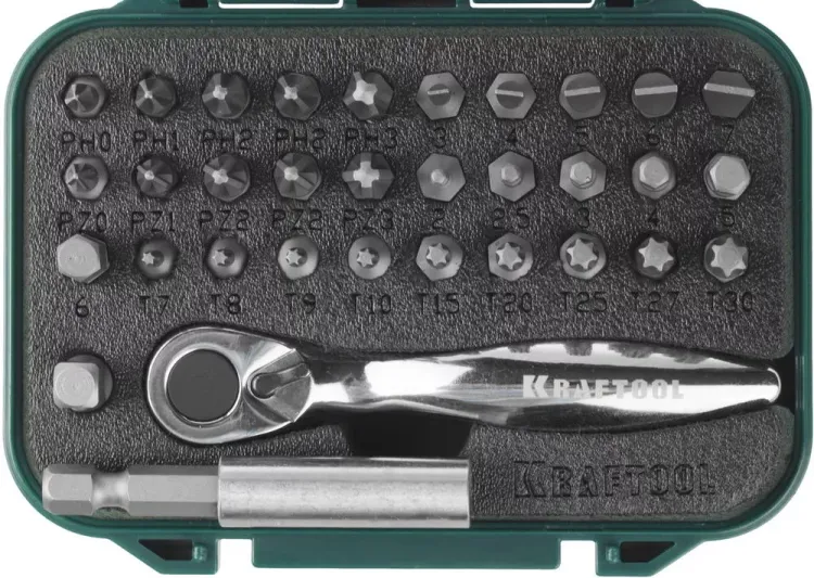 PRO. Наборы в боксе: БИТЫ KRAFTOOL PRO-Drive 26157-H33 купить в Нягани