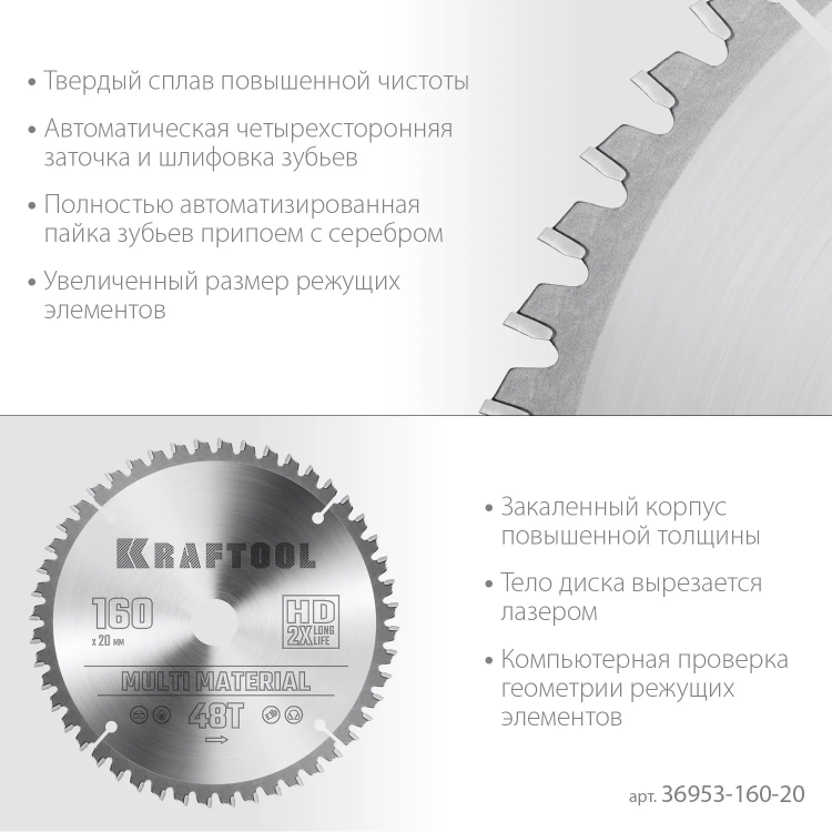Диск пильный Multi Material, повышенный ресурс 36953-160-20 купить в Нягани