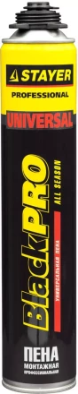 Пена &quot;BlackPRO&quot; профессиональная, монтажная, пистолетная, всесезонная, 750мл, STAYER 41135 купить в Нягани