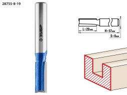 ЗУБР 8 x 19 мм, хвостовик 8 мм, фреза пазовая прямая с нижними подрезателями, Профессионал (28755-8-19)