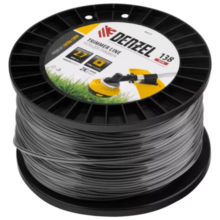 Леска для триммера двухкомпонентная квадрат, 2,7мм х 138м, на DIN катушке EXTRA CORD// Denzel 96819 купить в Нягани