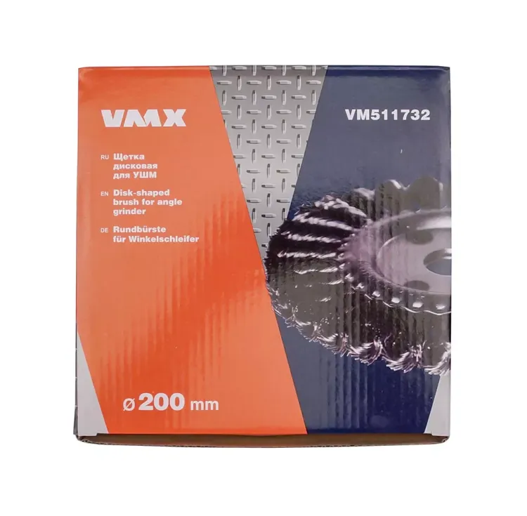 Щетка для УШМ ф22,2/200 мм дисковая сталь витая VMX 511732 купить в Нягани