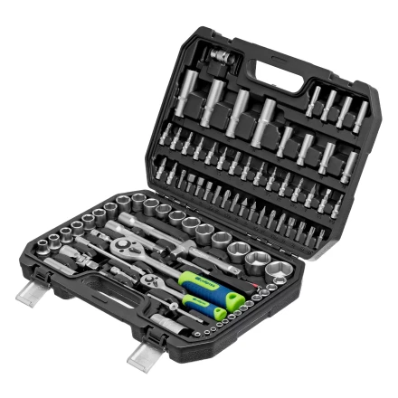 Набор инструментов Сибртех 13388, 1/2&quot;, 1/4&quot;, пластиковый кейс, 94 предмета купить в Нягани