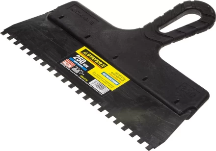 Шпатель STAYER &quot;PROFESSIONAL&quot; нержавеющий зубчатый с пластмассовой ручкой, 250мм, зуб 6х6мм 1009-25-06 купить в Нягани