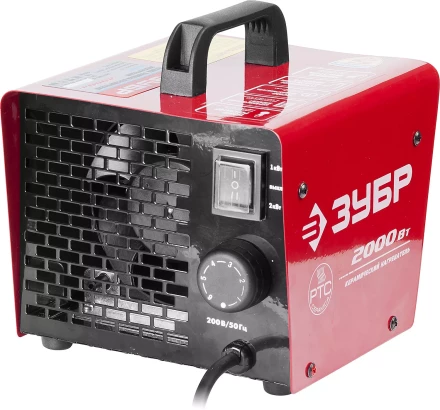 Пушка ЗУБР &quot;МАСТЕР&quot; тепловая электрическая, керамический нагревательный элемент, 2/1кВт, 220В ЗТП-2000 купить в Нягани
