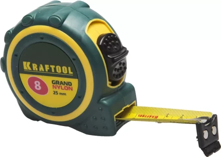 Рулетка KRAFTOOL &quot;GRAND&quot;, двухкомпонентный корпус, двусторонняя шкала, нейлоновое покрытие, 8мх25мм 3412-08_z01 купить в Нягани