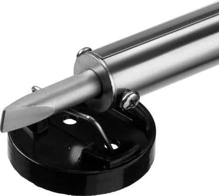 Паяльник PROTerm с двухкомпонентной рукояткой, в комплекте с припоем и подставкой, жало - клин, STAYER Professional 55300-100, 100 Вт 55300-100 купить в Нягани