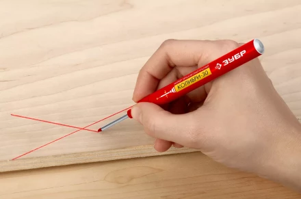 ЗУБР Колибри-30 красный, наконечник L 30 мм,  2.8 мм, перманентный маркер для отверстий (06338-3) купить в Нягани