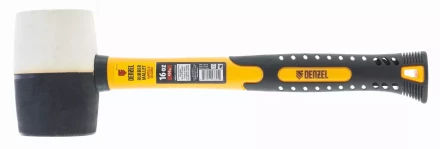 Киянка резиновая, 16 oz, черно-белая резина, фибергласовая рукоятка// Denzel 7711171 купить в Нягани