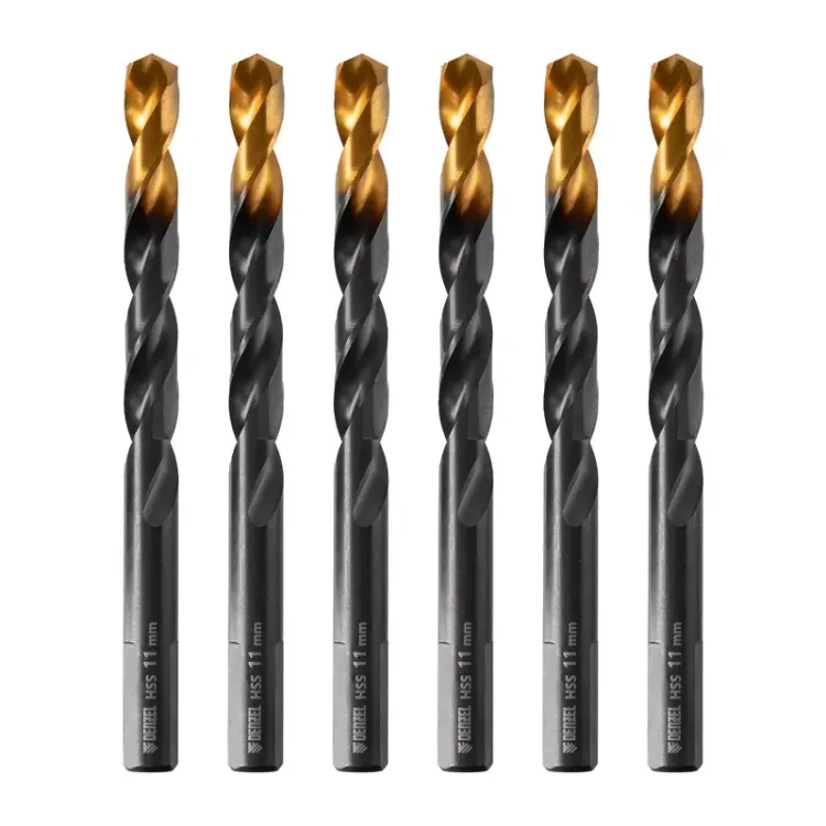 Сверло по металлу, 11 мм, HSS-Tin, Golden Tip, 6 шт. Denzel 717223 купить в Нягани