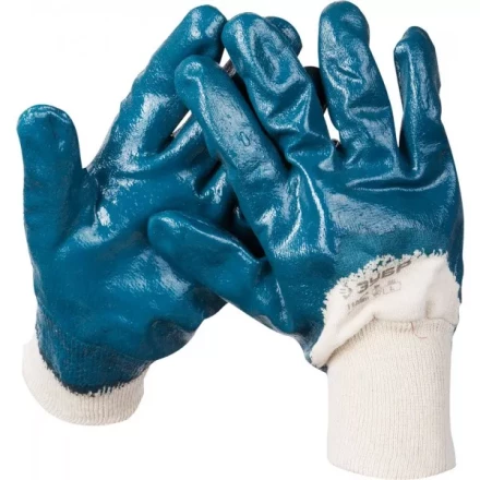 Перчатки ЗУБР &quot;МАСТЕР&quot; рабочие с манжетой, с нитриловым покрытием ладони, размер L (9) 11273-L купить в Нягани