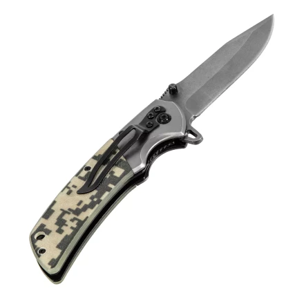 Нож складной Denzel, многоцелевой, системы Liner-Lock, с накладкой G10 на классической рукоятке, 79207 купить в Нягани