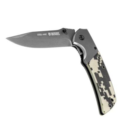 Нож складной Denzel, многоцелевой, системы Liner-Lock, с накладкой G10 на классической рукоятке, 79207 купить в Нягани