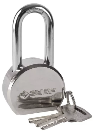 Замок ЗУБР &quot;ЭКСПЕРТ&quot; навесной, стальной корпус, удлиненная закаленная дужка, 55мм 37272-55 купить в Нягани