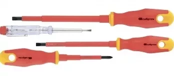 Набор диэлектрических отверток до 1000В тестер CrV двухкомпонентные рукоятки Сибртех 12937 купить в Нягани