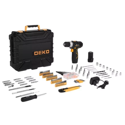 Дрель аккумуляторная DEKO GCDU12DU3, 063-4138 + набор 193 аксессуара купить в Нягани