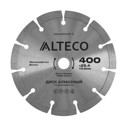 Диск алмазный по железобетону ALTECO 400x25.4x3.2 мм 66491 купить в Нягани