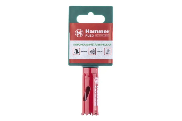 Коронка биметаллическая HAMMER Ф19х38мм 1/2"  BiMETALL (224-001) купить в Нягани