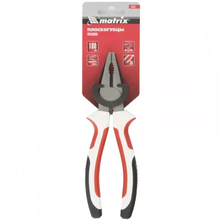 Плоскогубцы Premium 180 мм трехкомпонентные рукоятки MATRIX 17071 купить в Нягани