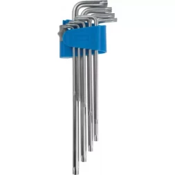 Набор ключей имбусовых ЗУБР "ЭКСПЕРТ" длинные,Cr-Mo сталь,сатиниров покрытие,эргоном держатель,TORX Т10-Т50,9шт 27467-H9