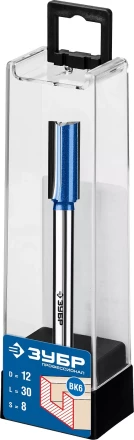 ЗУБР 12 x 30 мм, хвостовик 8 мм, фреза пазовая прямая с нижними подрезателями, Профессионал (28755-12-30) купить в Нягани