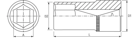 Головка торцевая глубокая 1/2&quot;DR 15 мм S04HD4115 Jonnesway 47238 купить в Нягани
