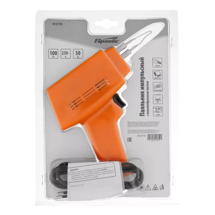 Паяльник импульсный с петлеобразным жалом, 100 Вт, 220 В Sparta 913110 купить в Нягани