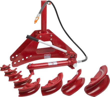 Набор ЗУБР &quot;ЭКСПЕРТ&quot; Трубогиб гидравлический, 10т, ход штока 315мм, 8 насадок, 2 ролика 43077-10 купить в Нягани