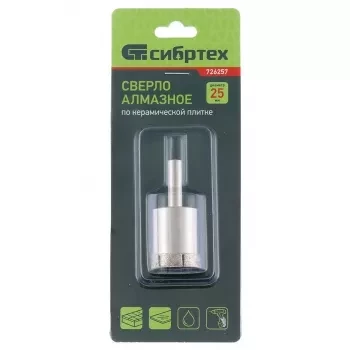 Сверло по стеклу и керамической плитке 18 х 50 мм цилиндр. хв. СИБРТЕХ 726187 купить в Нягани