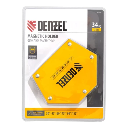 Фиксатор магнитный для сварочных работ усилие 75 LB, 30х45х60х75х90х135 град. Denzel 97556 купить в Нягани
